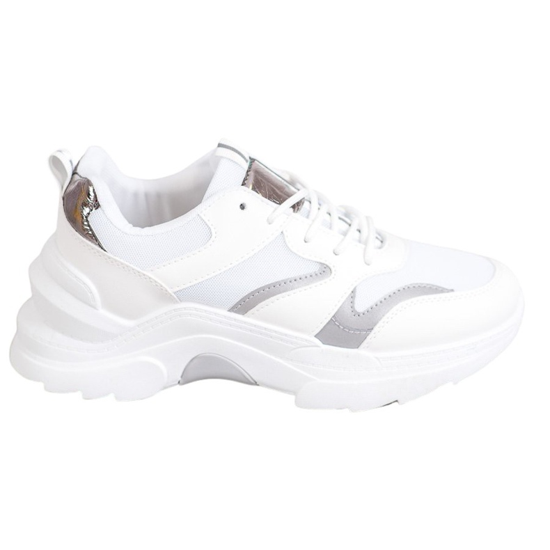 SHELOVET Scarpe da ginnastica alla moda bianca grigio