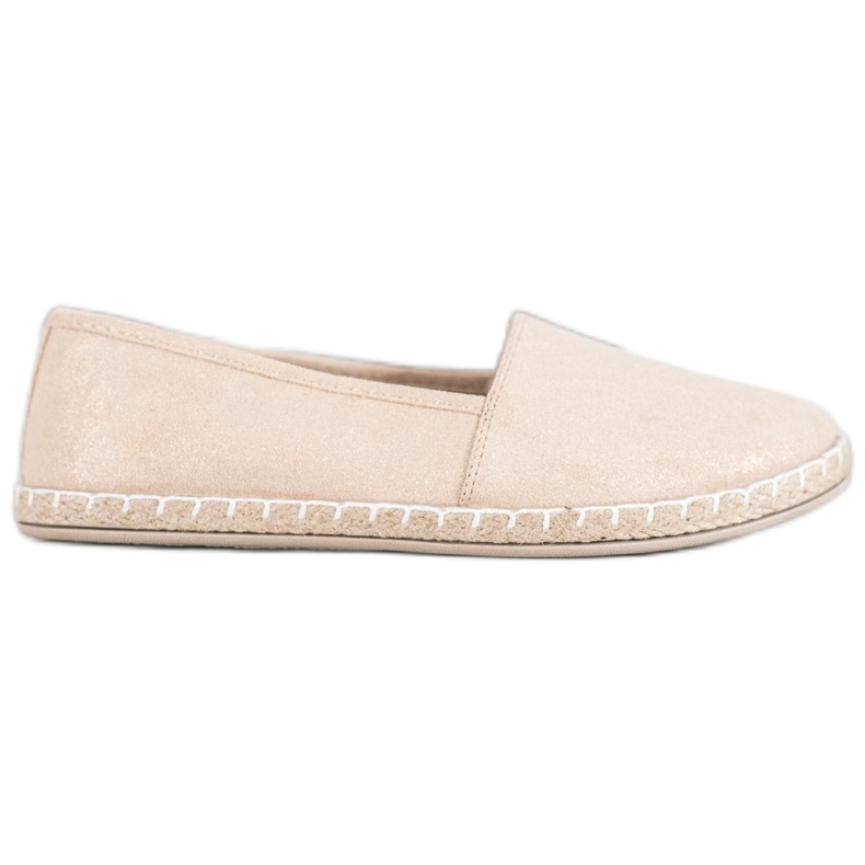 SHELOVET Espadrillas Beige Con Glitter