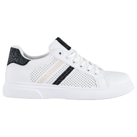 SHELOVET Sneakers bianche traforate bianco nero