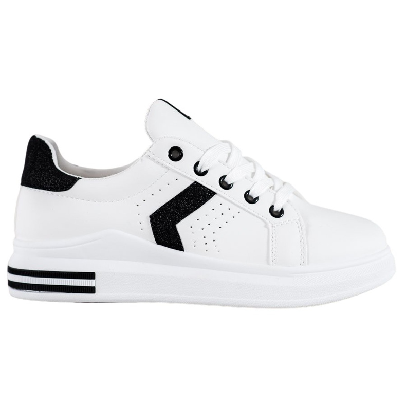 SHELOVET Sneakers Con Inserti Glitter bianca nero