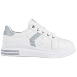 SHELOVET Sneakers Con Inserti Glitter bianco grigio