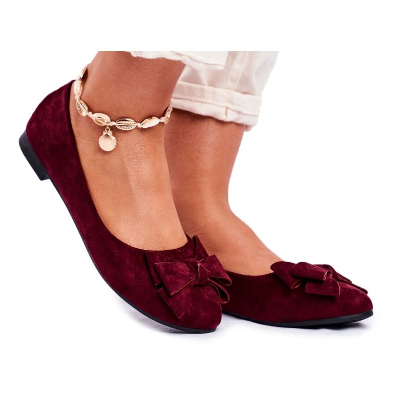 PS1 Ballerine Jordos in camoscio bordeaux da donna rosso