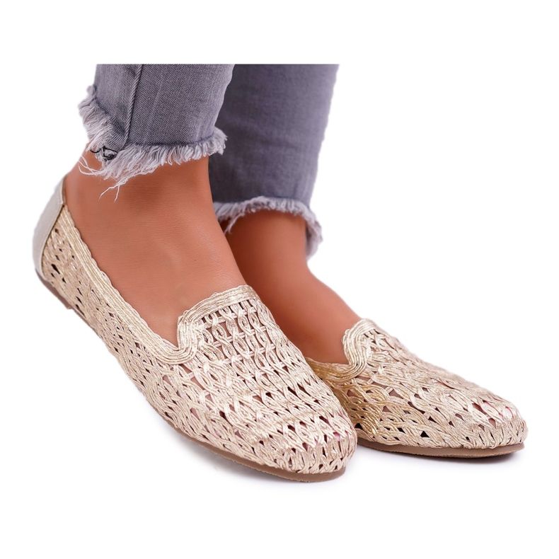 Ballerine da donna Lu Boo Intrecciate Dorate 4Ever d'oro