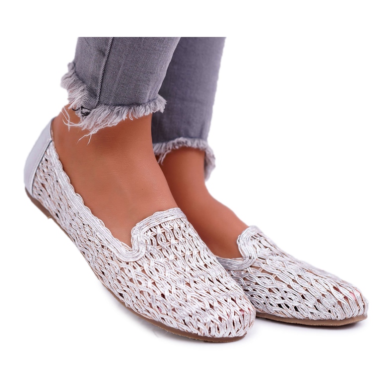 Ballerine da donna Lu Boo Intrecciate Argento 4Ever grigio