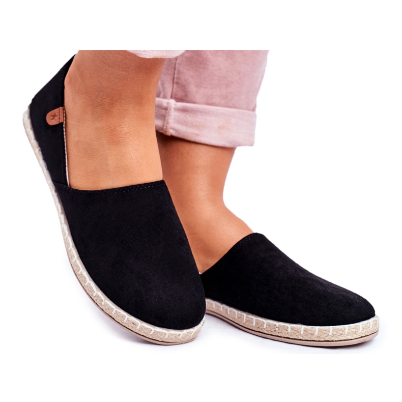 NEWS Espadrillas da donna nere slip-on nero