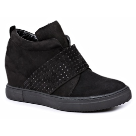 Sneakers Donna Nere Lu Boo Paillettes Rosa Zucchero nero