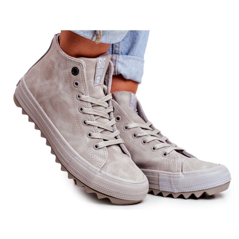 Sneakers da donna Big Star High Warm Grey GG274070 grigio