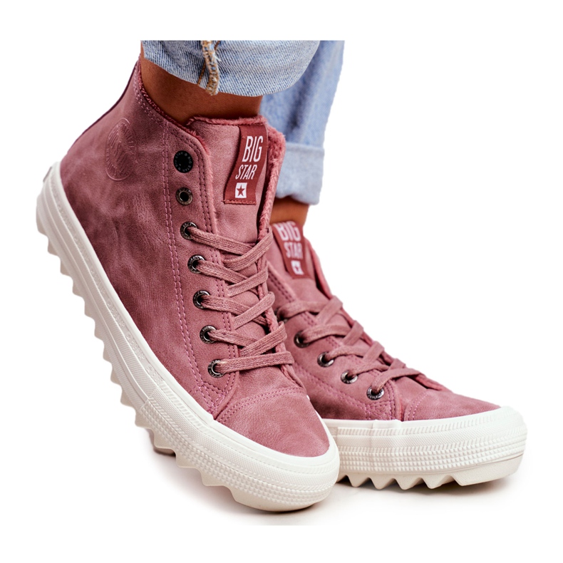 Sneakers da donna Big Star High Warm Pink GG274109 rosa