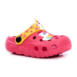 PB2 Pantofole per bambini in schiuma Crocs Pink Unicorn Lily rosa giallo