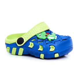 Pantofole per bambini Foam Crocs Navy Blue Crocodile Casper giallo