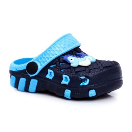 Pantofole per bambini in schiuma Crocs Black Seahorse Casper nero blu