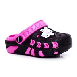 Pantofole per bambini Foam Crocs Black Polar Bear Oddie nero rosa