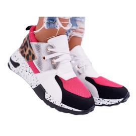 Scarpe Sportive da Donna Lu Boo Con Motivo Leopardato Bianco Malibu bianca nero rosa d'argento