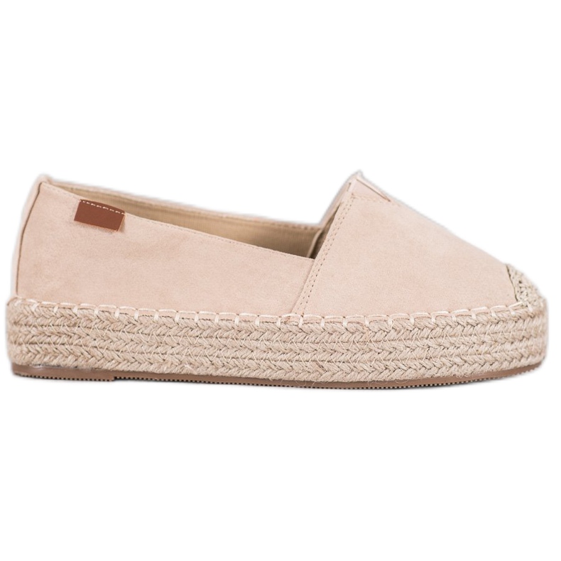 SHELOVET Espadrillas Beige Con Camoscio
