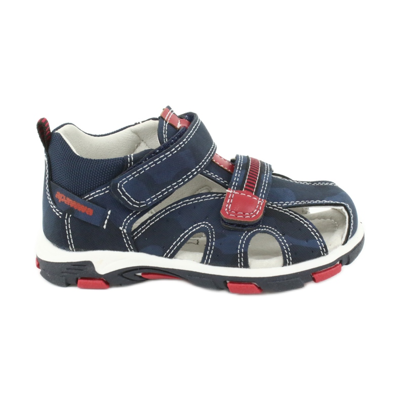 Apawwa Sandali da bambino con velcro Navy Goreno rosso blu navy