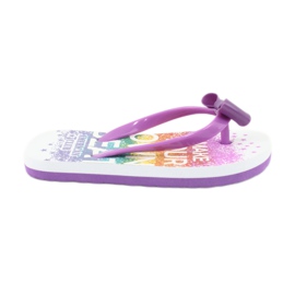 American Club Flop delle ragazze, infradito viola con un arco