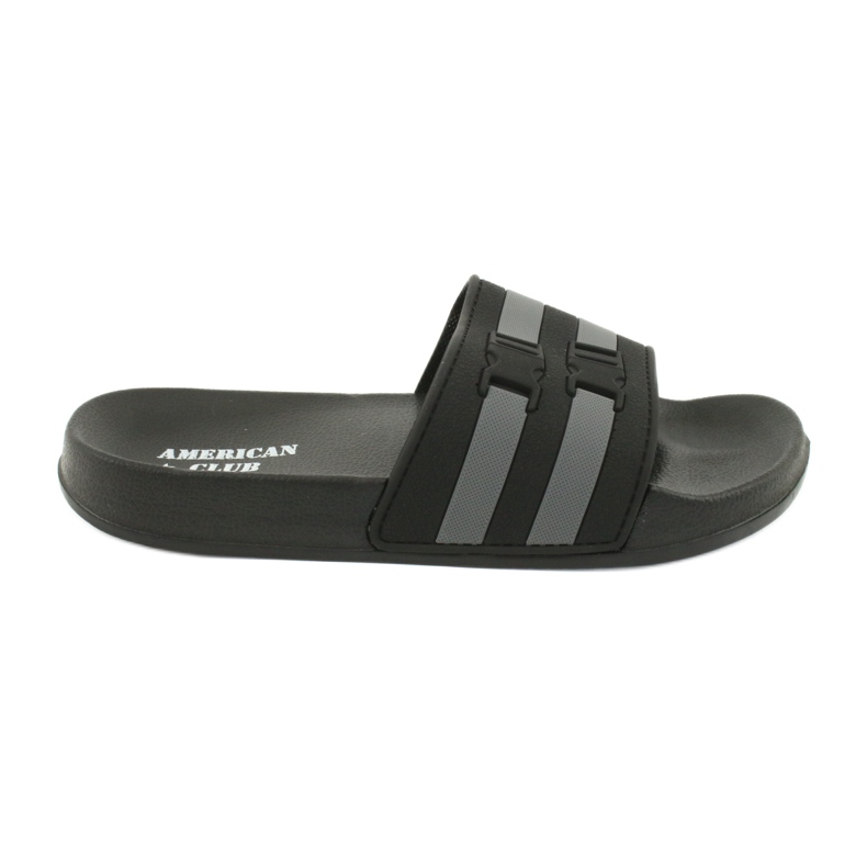 American Club Ciabatte da piscina americane NH16 a due righe nero grigio