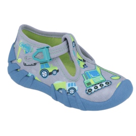 Scarpe per bambini Befado 110P371 blu grigio verde giallo