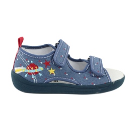 American Club Sandali americani scarpe per bambini soletta in pelle TEN28 rosso blu giallo