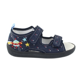 American Club Sandali americani scarpe per bambini soletta in pelle TEN28 blu navy