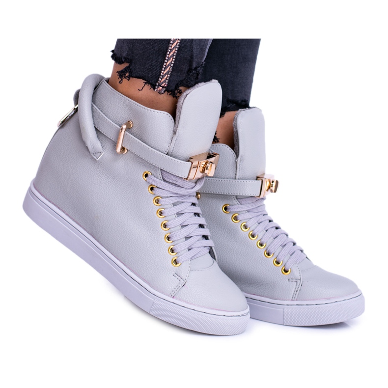Sneakers da donna Lu Boo Grigie Warmed Golden Lucchetto grigio