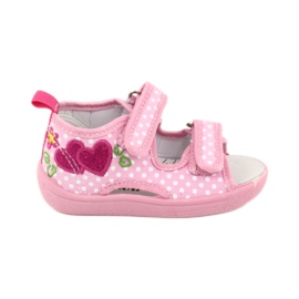 American Club Scarpe per bambini pantofole sandali cuori americani TEN20 bianca rosa
