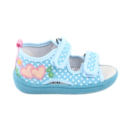 American Club Scarpe per bambini pantofole sandali cuori americani TEN20 bianco blu rosa