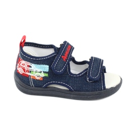 American Club Sandali americani scarpe per bambini soletta in pelle TEN46 rosso blu navy