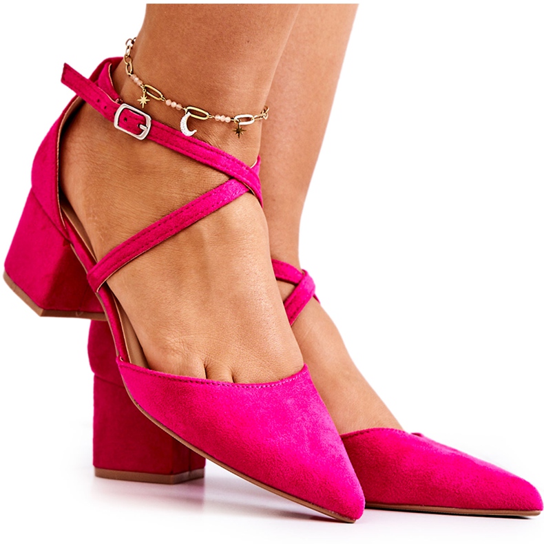 PS1 Décolleté Da Donna Con Tacco In Spitz Fucsia Cosmo rosa