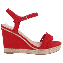 Espadrillas rosse su zeppe, rosse 100-937SC-1 Red Ii Species rosso