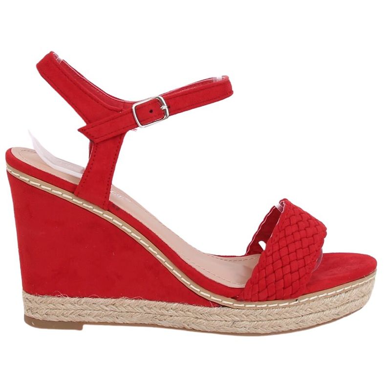 Espadrillas rosse su zeppe, rosse 100-937SC-1 Red Ii Species rosso