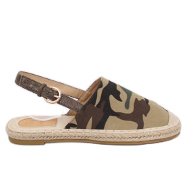 Espadrillas con tacco aperto camo HH-119 Camouflage verde