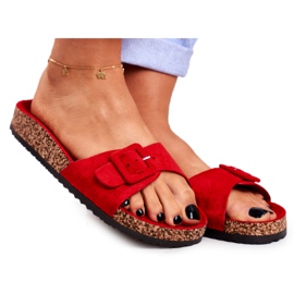 BUGO Pantofole Donna Fibbia Rossa Regolabile Rosaline rosso