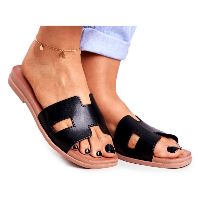BUGO Pantofole Theodora classiche nere geometriche da donna nero