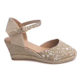 Sandali con zeppa 50427 Beige
