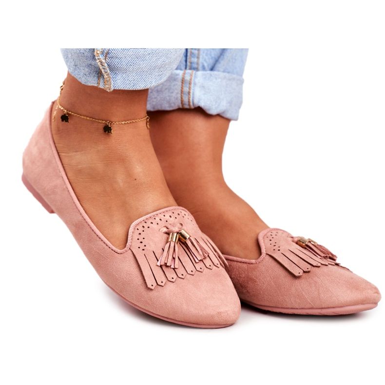 BUGO Mocassini da donna Pink Lords Fringes Therese rosa