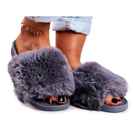 Bona Pantofole Da Donna Con Pelliccia Sensitive Grigie grigio
