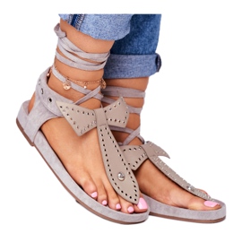 Lu Boo Sandali da donna allacciati grigi Japanese Mara grigio