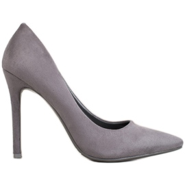 Small Swan Décolleté in camoscio sul tallone grigio