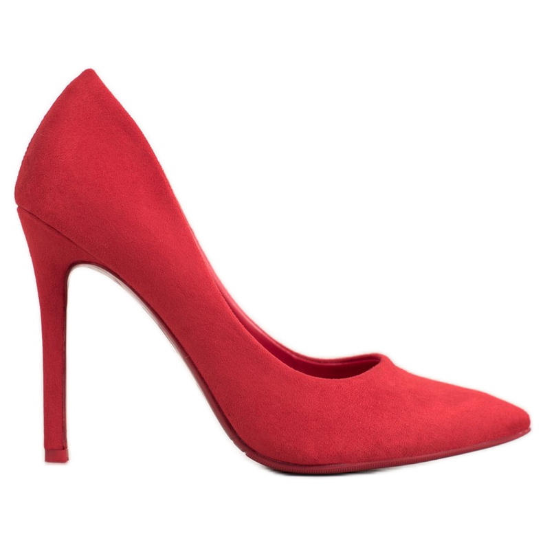 Small Swan Décolleté in pelle scamosciata su uno spillo rosso