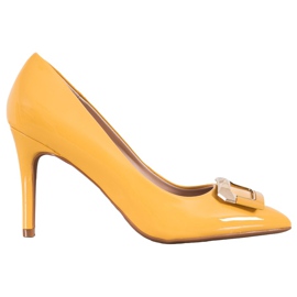 Fama Décolleté con fibbia decorativa giallo