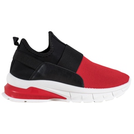 SHELOVET Sneakers sportive slip-on nero rosso