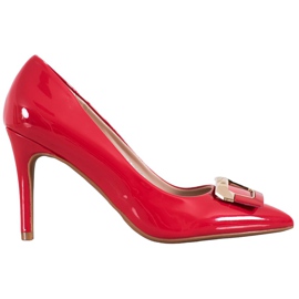Fama Décolleté con fibbia decorativa rosso