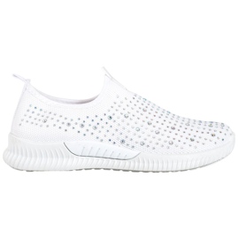 SHELOVET Scarpe Bianche Con Cristalli bianco