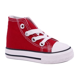 FRROCK Sneakers Alte Classiche Per Bambini Con Cerniera Rosso Filemon bianco