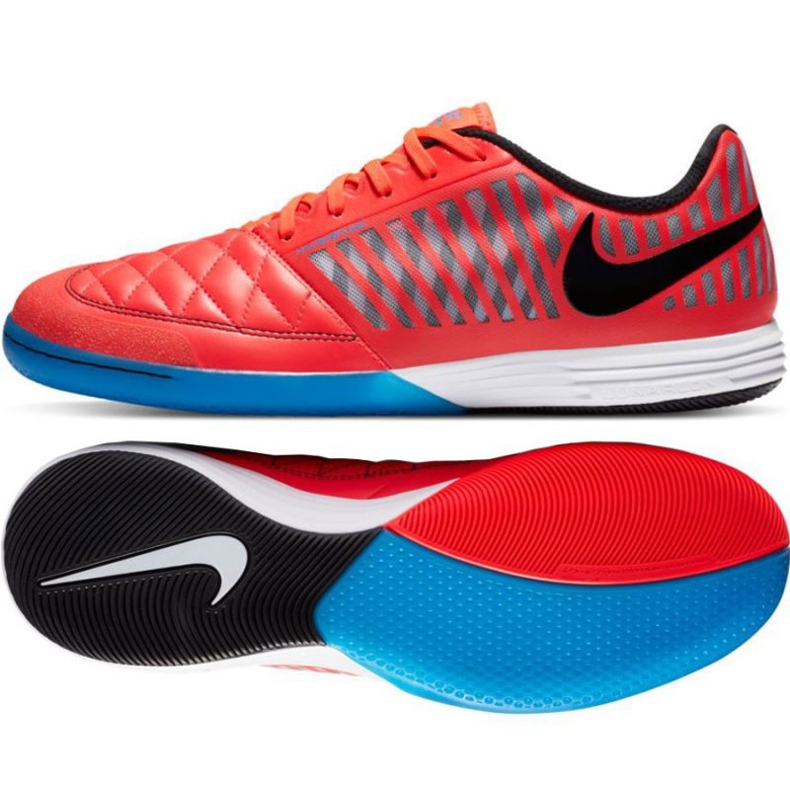 Scarpe indoor Nike Lunargato Ii Ic M 580456-604 multicolore arance e rosse