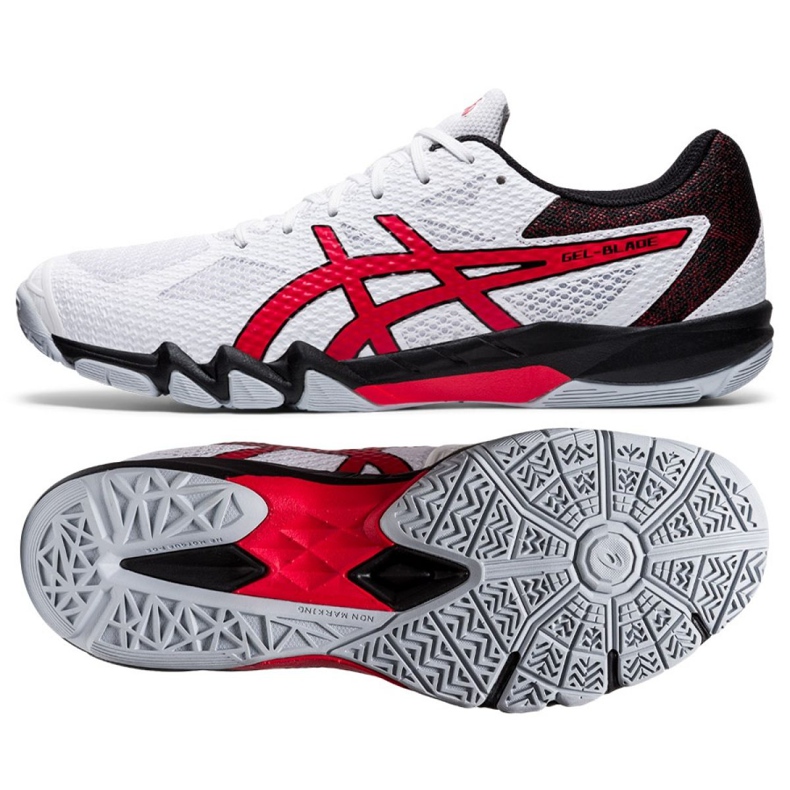 Scarpe da squash Asics Gel Blade 7 M 1071A029-101 bianca rosso