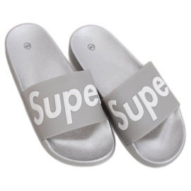 Pantofole da donna grigie e argento CK110 Silver grigio
