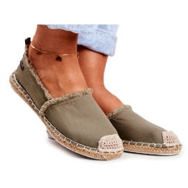Espadrillas da donna Suola intrecciata Kaki Big Star DD274760 verde