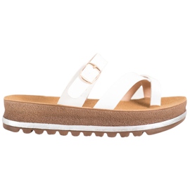 Comer Pantofole sulla piattaforma della moda bianca